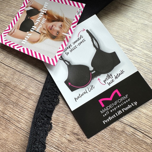 Maidenform, NWT, women’s perfect lift bra, black, size 36D - Picture 2 of 6